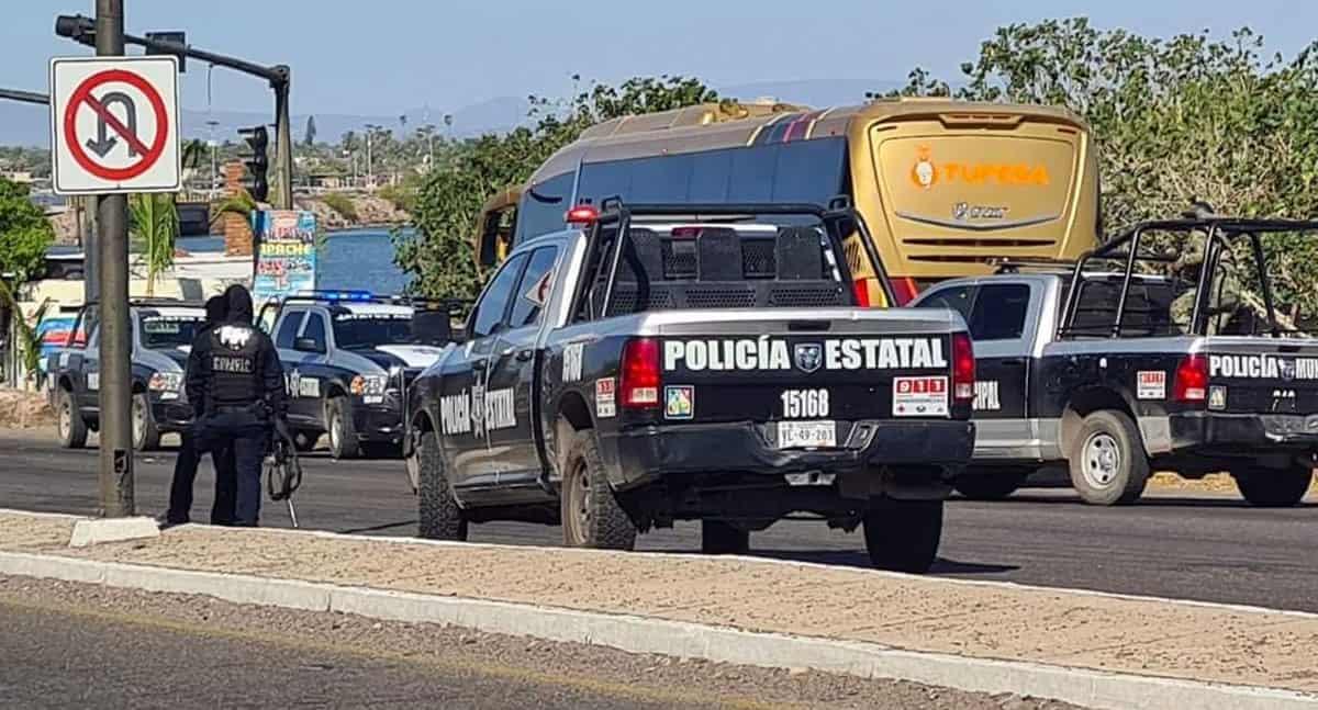 Moviliza a policías de Guaymas reporte de hombres armados en autobús