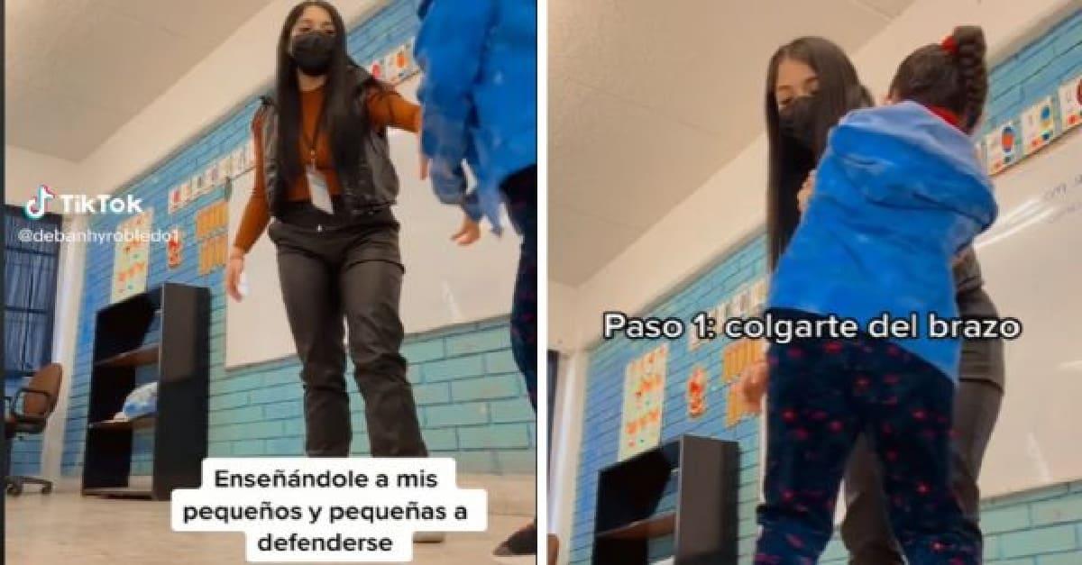 Maestra viral: enseña a alumnos cómo evitar un secuestro