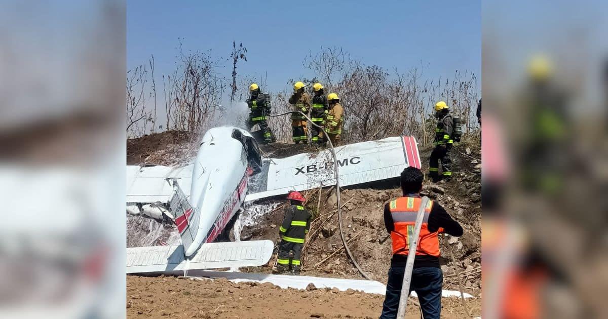 Avioneta se desploma en Puebla: deja dos heridos