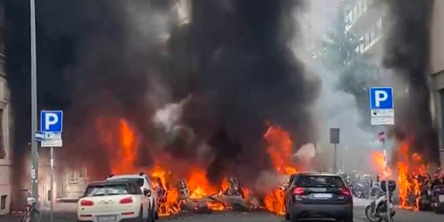 Explota furgoneta con bombonas de oxígeno en Milán