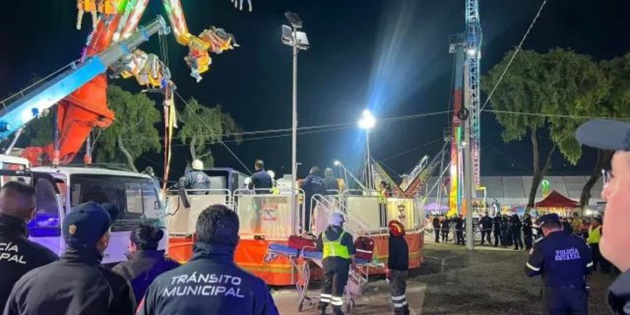 Falla juego mecánico en Feria San Isidro; quedan 24 atrapados