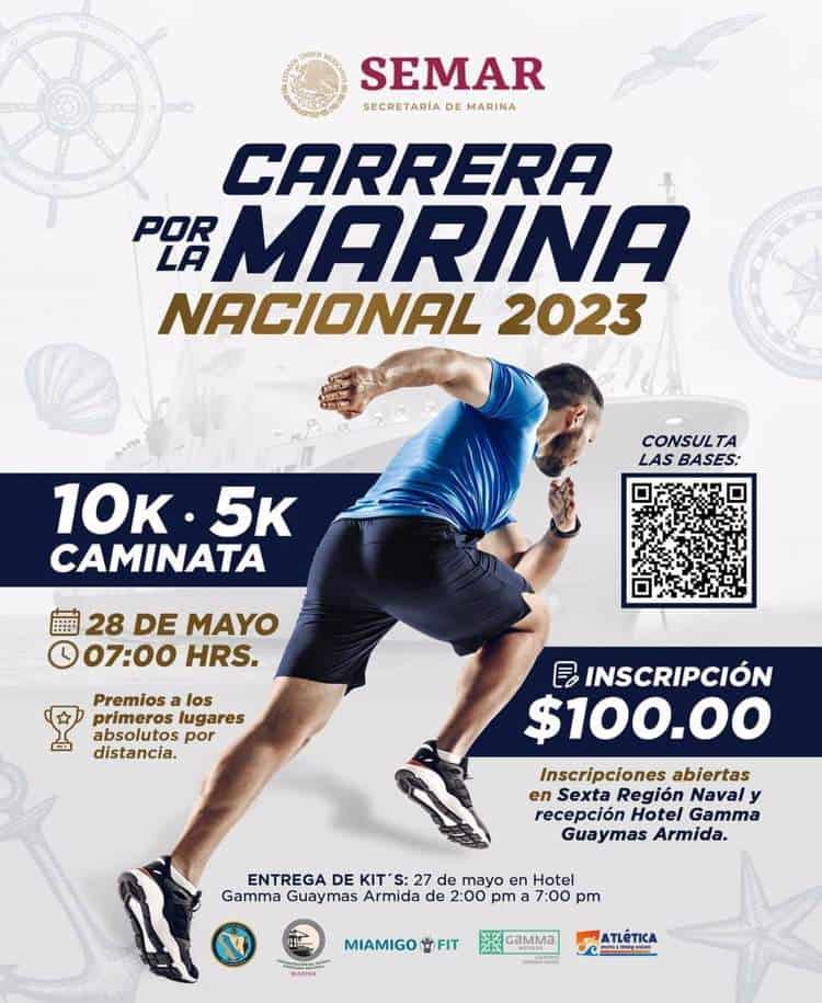 Invitan a la Carrera por la Marina Nacional 2023 en Guaymas