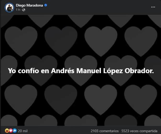 ¿Diego? Cuenta de Facebook de Maradona comparte mensajes irracionales