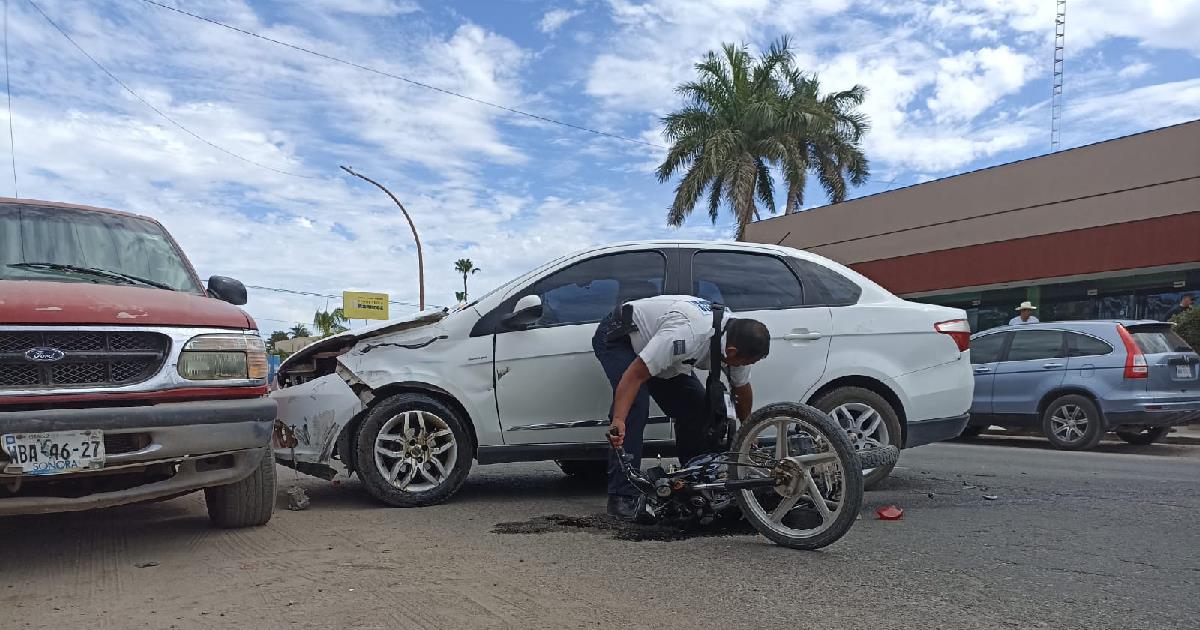 Motociclista termina gravemente herido tras choque en Navojoa