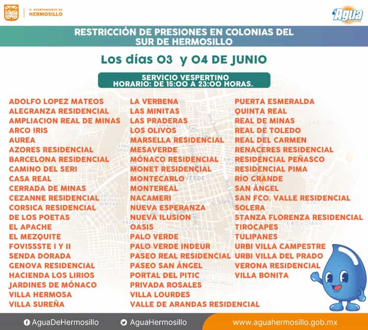 ¿Cuándo se normalizará el servicio de agua en el sur de Hermosillo?