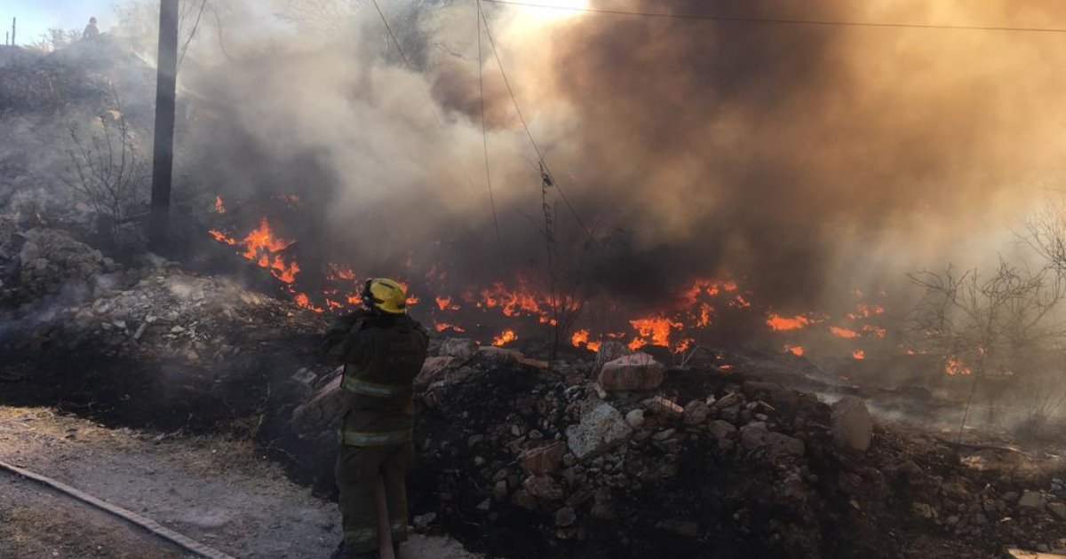 Diez personas fueron detenidas por incendio de maleza en Hermosillo