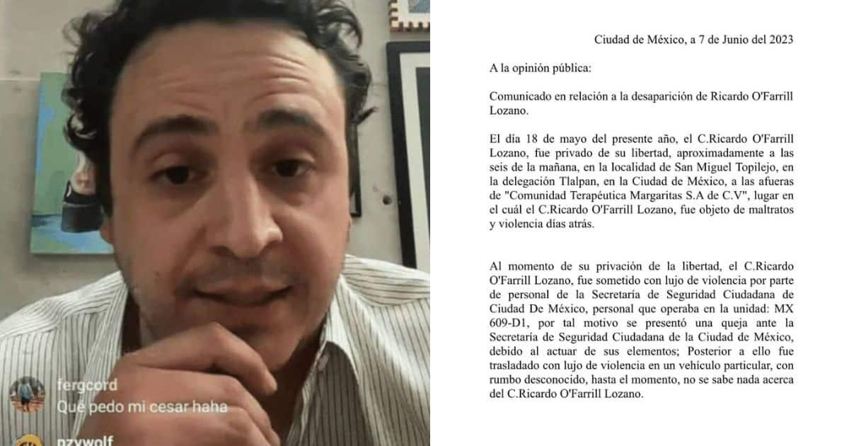 ¿Dónde está Ricardo OFarrill? Familiares confirman su desaparición