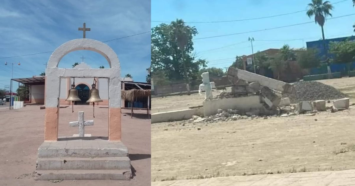 Destrucción de campanario de templo Yoreme-Mayo causa indignación