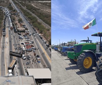 Productores del sur de Sonora se manifiestan en la carretera México 15