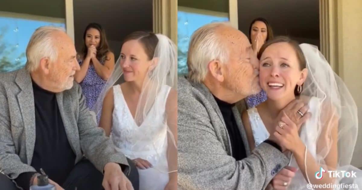 Hombre con Alzheimer reconoce a su hija el día de su boda