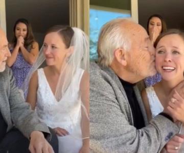 Hombre con Alzheimer reconoce a su hija el día de su boda