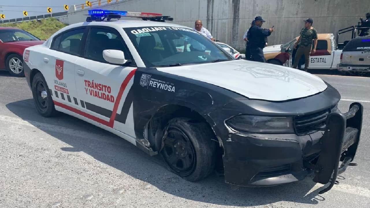 Hombre roba patrulla y protagoniza persecución en carretera de Tamaulipas