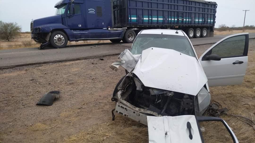 Accidente en carretera Hermosillo - Bahía de Kino deja dos lesionados