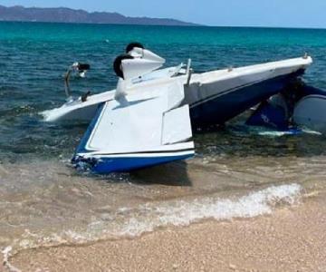 Avioneta se desploma sobre playas de Baja California Sur; hay un lesionado