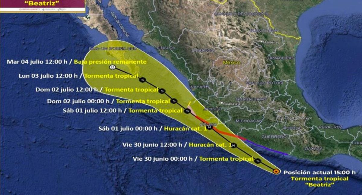 Tormenta tropical Beatriz se forma en el Pacífico