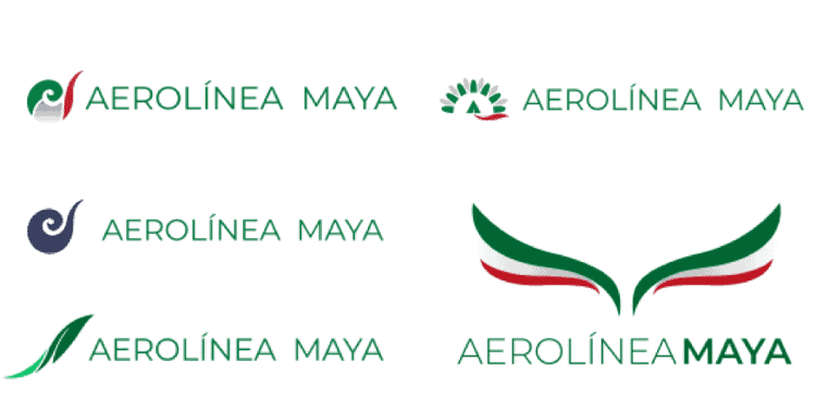 Estos son los posibles logotipos de Maya, aerolínea de la Sedena