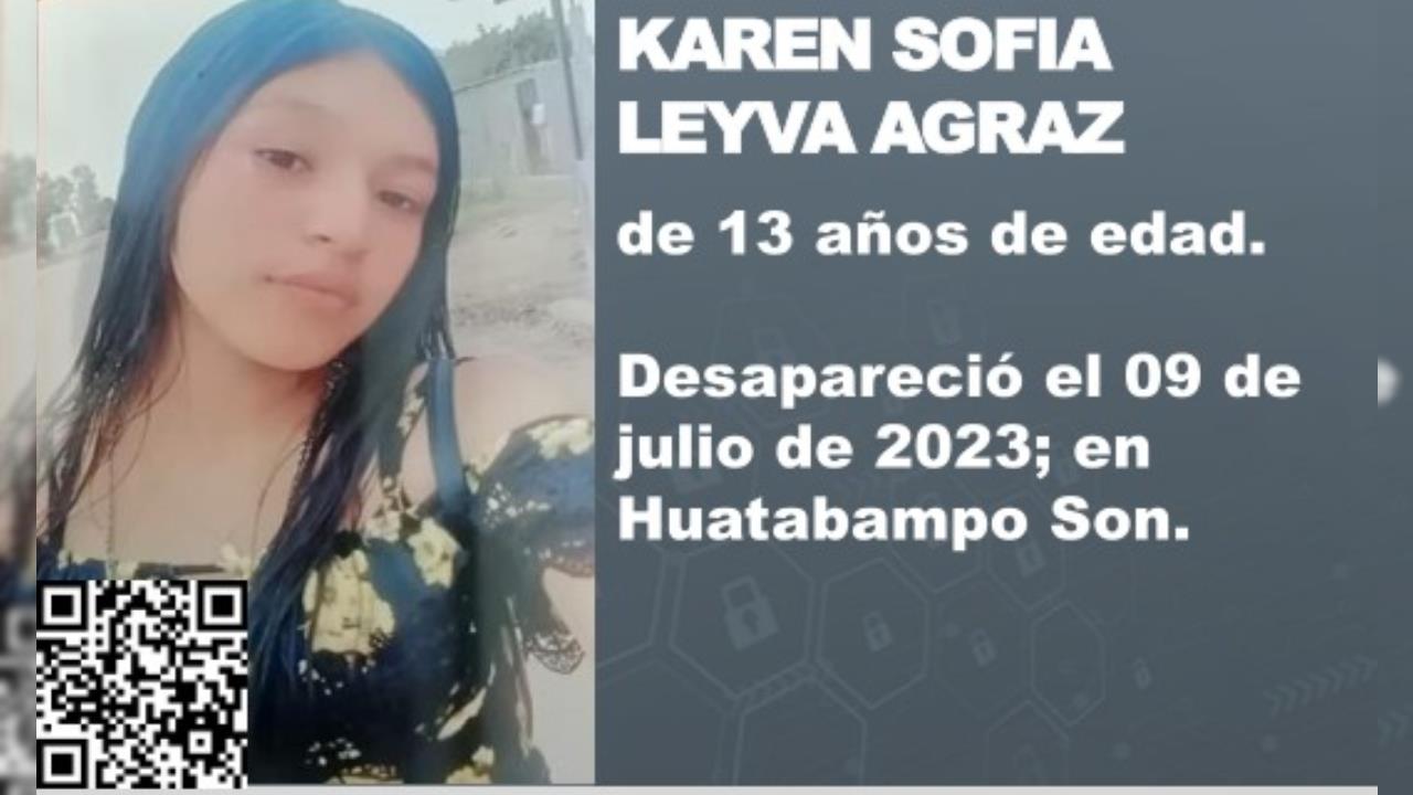 Activan Alerta Amber para localizar a Karen Sofía Leyva en Huatabampo