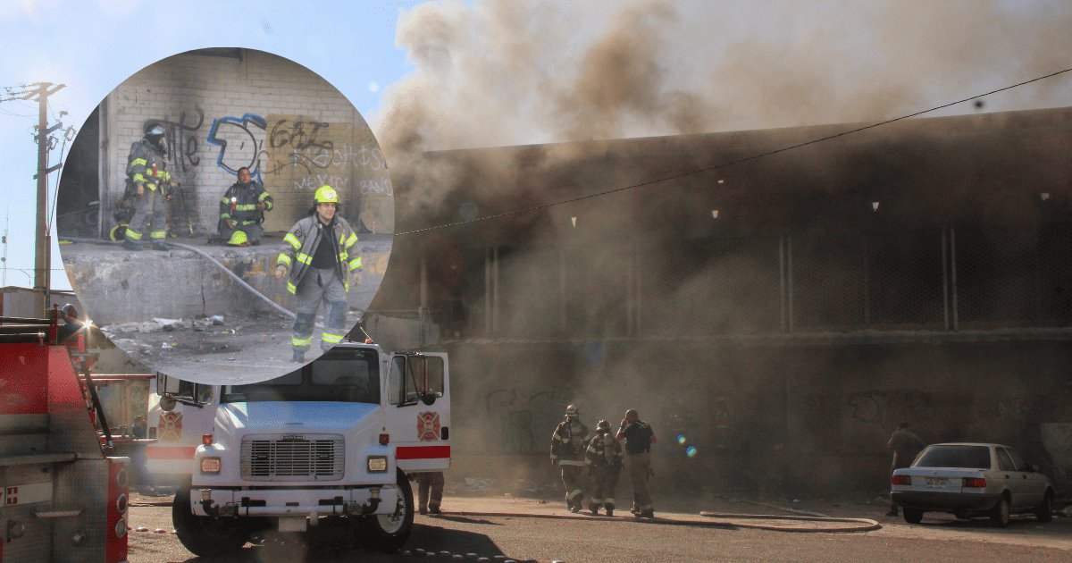 Centro comercial en desuso se incendia en el centro de Hermosillo