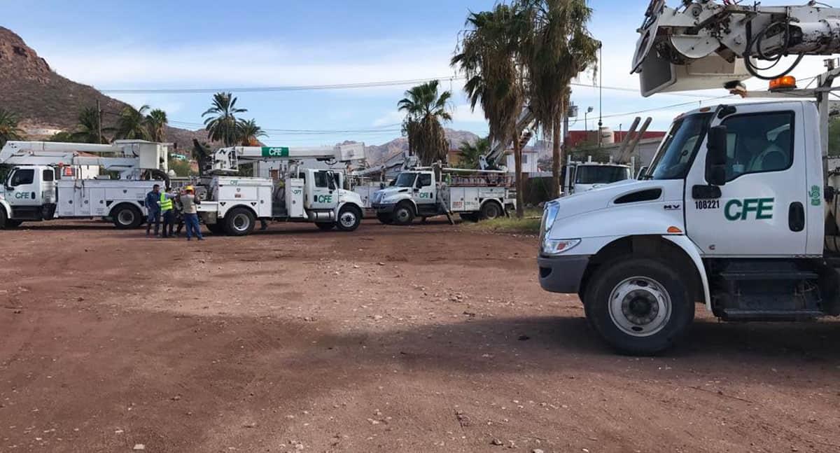 CFE restablece el suministro eléctrico al 53% en Guaymas