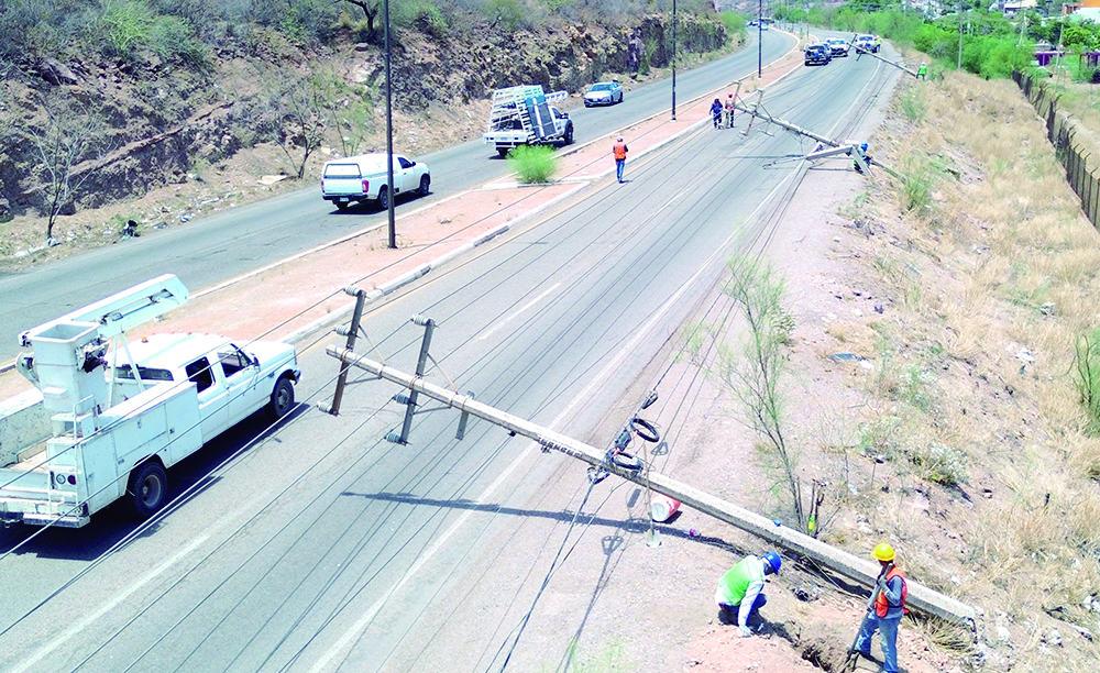  Restablecen el 95.46% del servicio eléctrico en Guaymas y Empalme