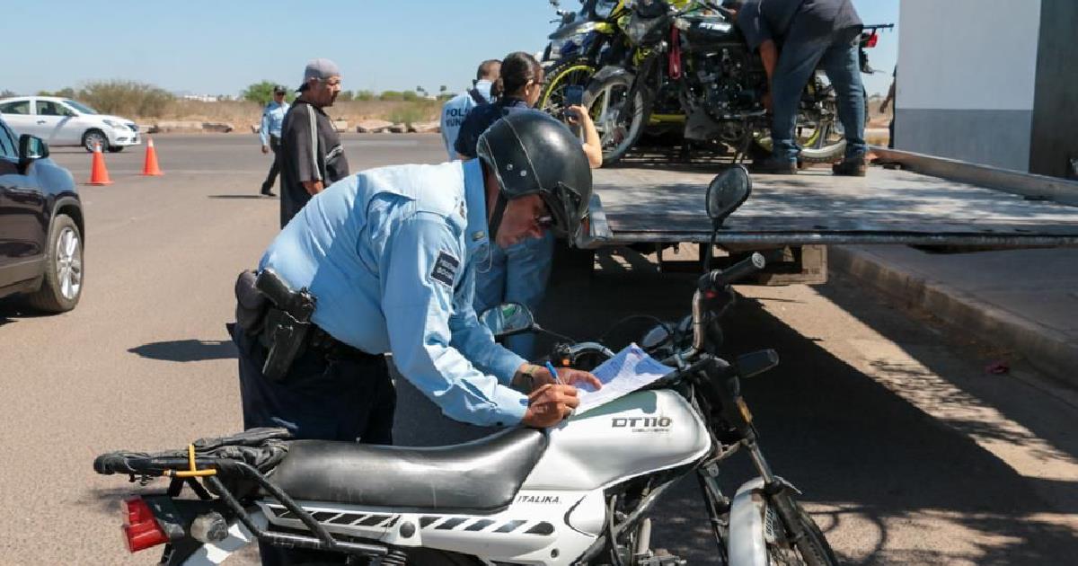 Llama Tránsito a motociclistas a contar con placas de circulación en Cajeme