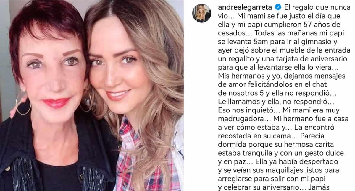 Dan mensajes de aliento a Andrea Legarreta por fallecimiento de su madre