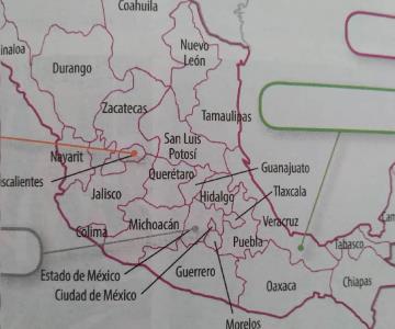 Difunden nuevo error en libros de texto; ahora en el mapa de México