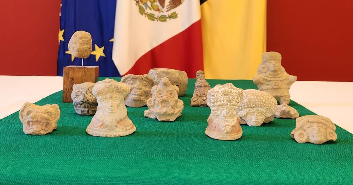 Restituyen 20 piezas arqueológicas prehispánicas a México desde Bélgica