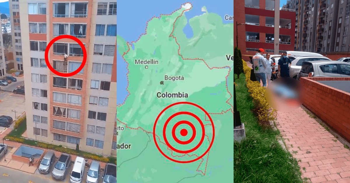 Mujer sufre ataque de pánico durante sismo en Colombia y se lanza al vacío