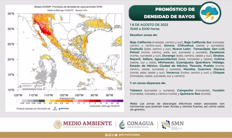 Advierten por tormentas eléctricas en Sonora