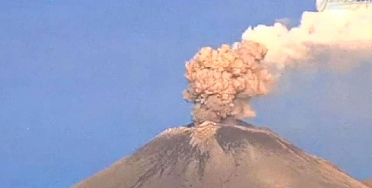 Popocatépetl presenta explosión este lunes