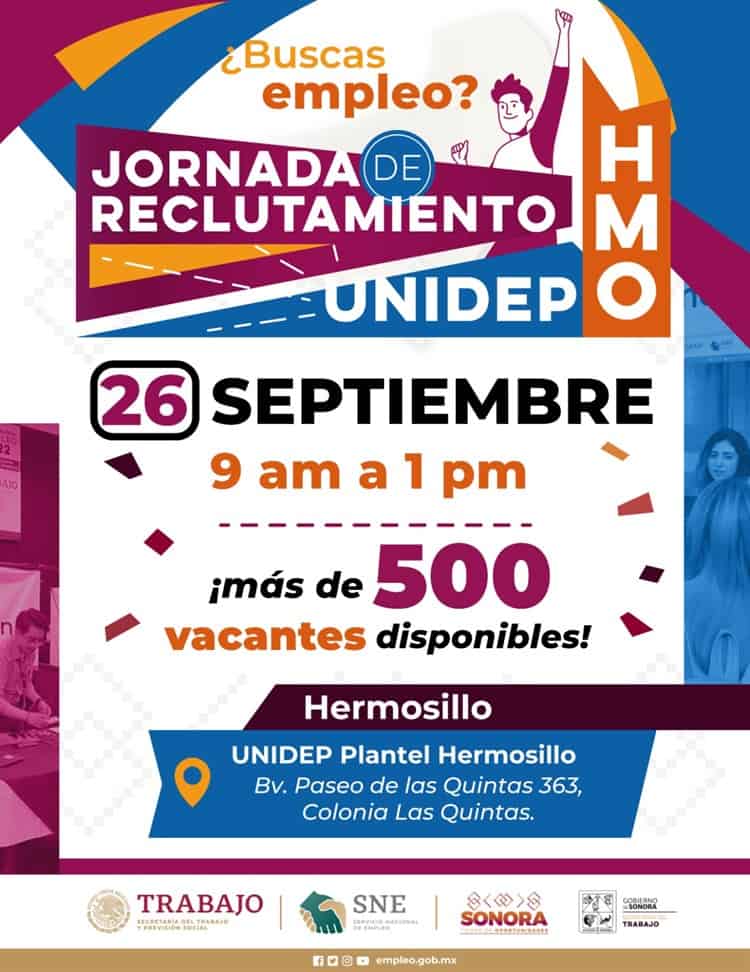 ¿Buscas empleo? Invitan a doble Jornada de Reclutamiento en Hermosillo