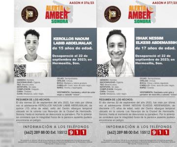 Activan Alerta Amber para localizar a dos jóvenes egipcios en Hermosillo