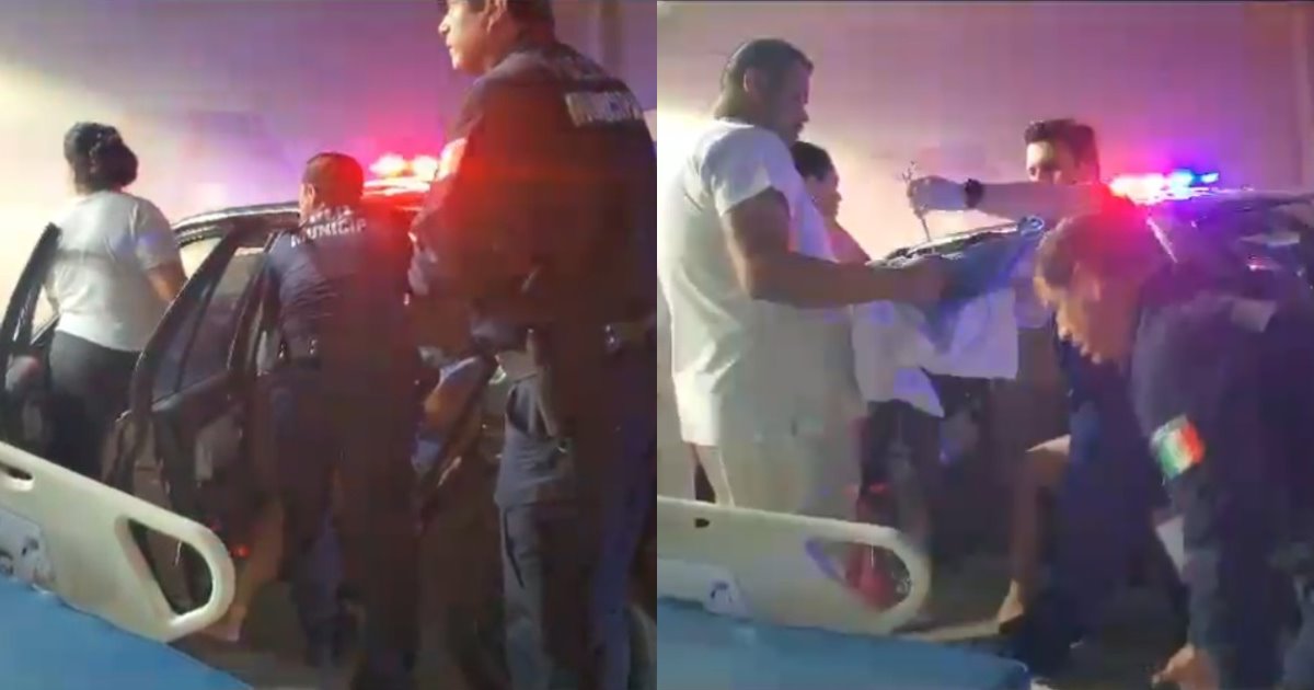 Mujer da a luz en su carro a mitad de la noche y es auxiliada por policías