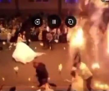 Reportan al menos 100 muertos tras incendio en una boda