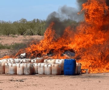 Incinera FGR más de 400 kilos de narcóticos en Sonora