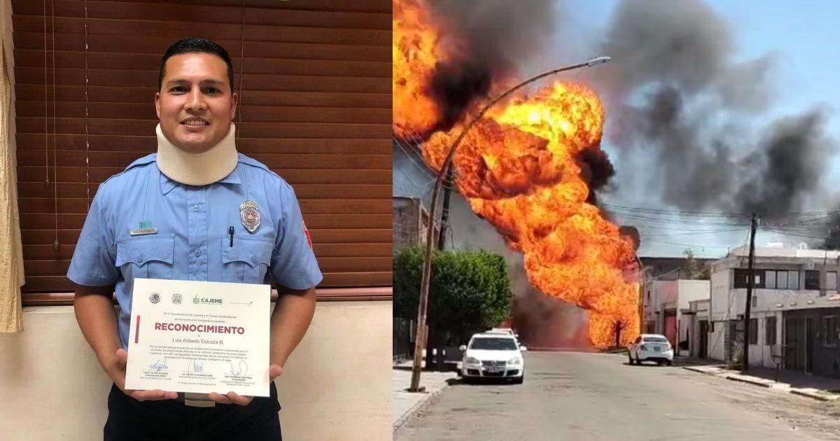Fue un milagro: bombero narra cómo sobrevivió al incendio en Cajeme