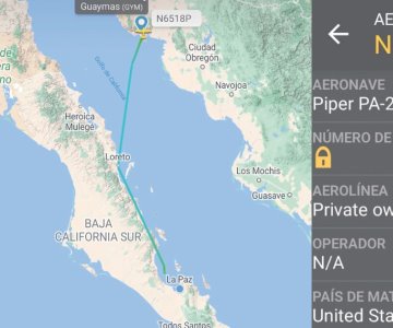 Pierden contacto con avioneta que despegó de Guaymas rumbo a La Paz