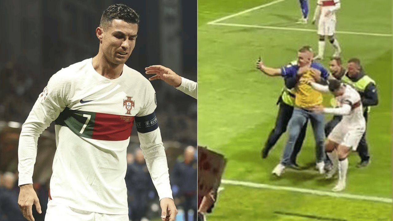 Cristiano Ronaldo es golpeado por fan en partido de la Eurocopa