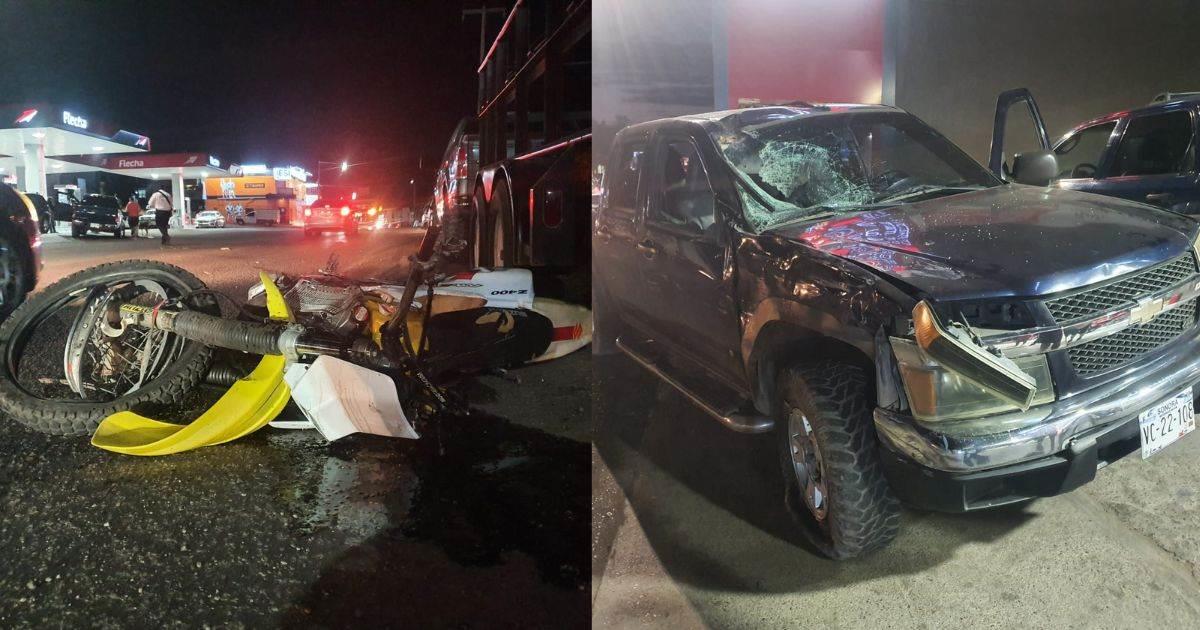 Joven motociclista pierde la vida en violento choque en Guaymas