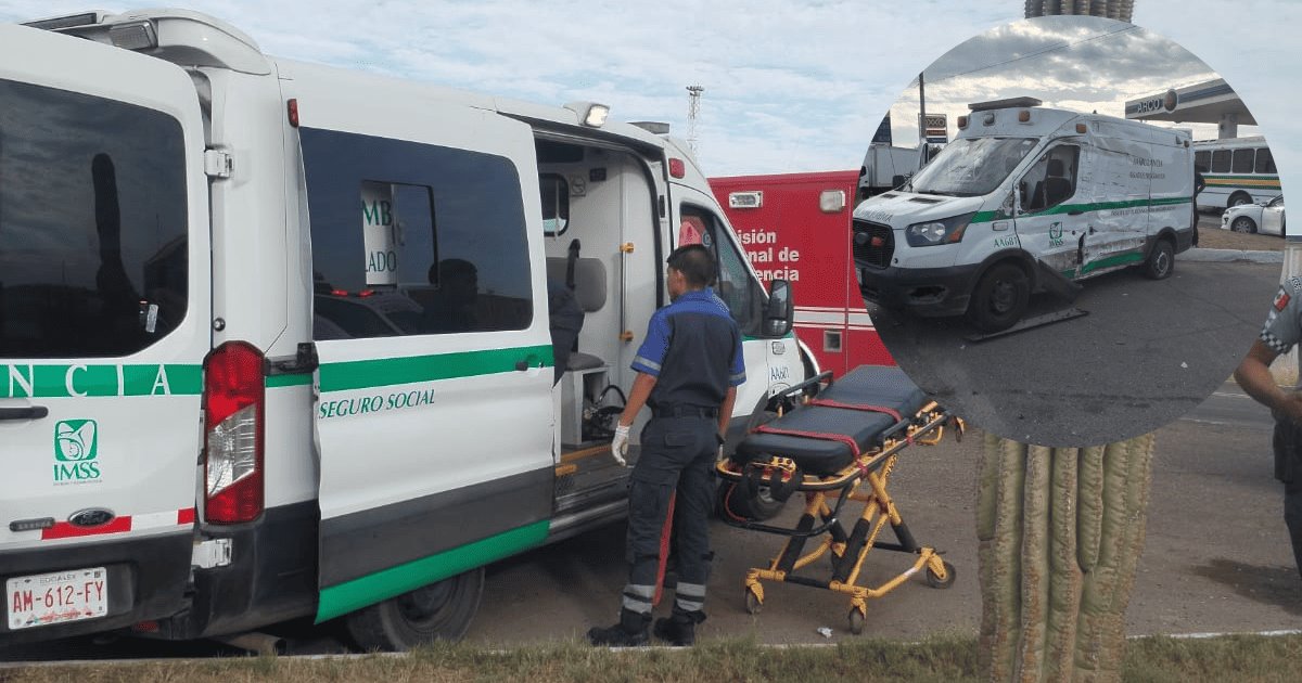 Tractocamión provocó volcadura de ambulancia en la salida sur de Empalme
