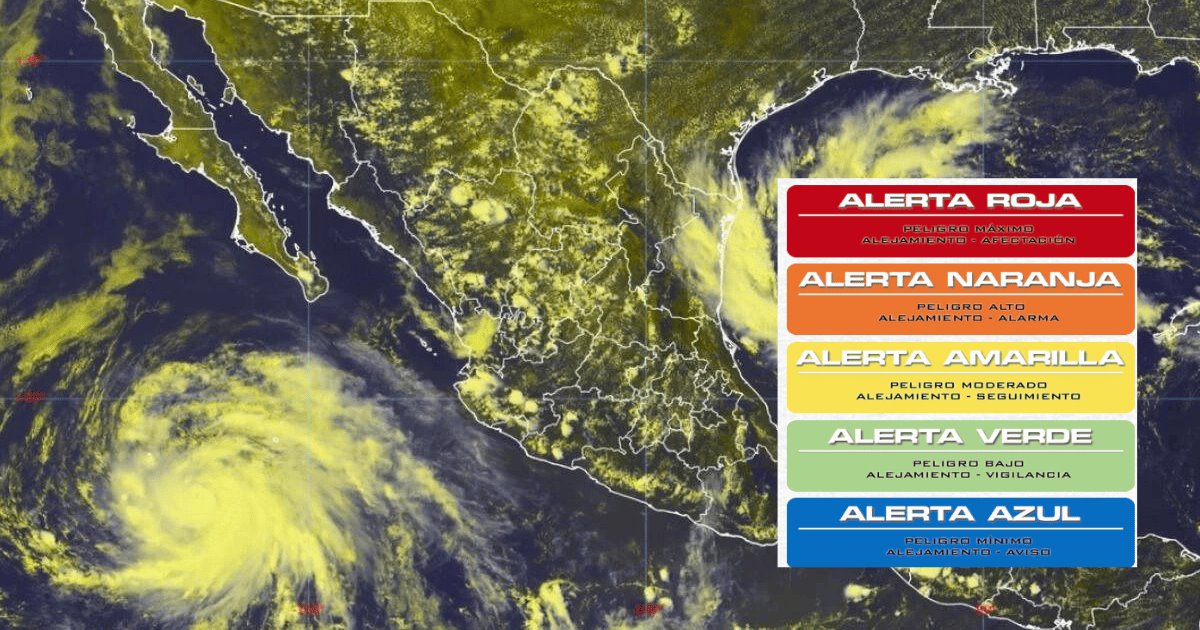 Estos son los cinco colores de alerta por ciclones en México