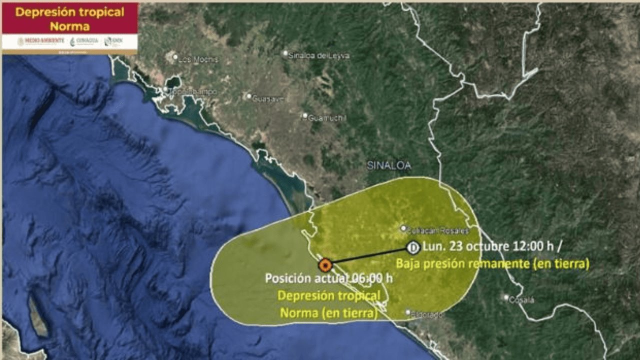 Norma se degrada a depresión tropical; aún hay posibilidades de lluvias