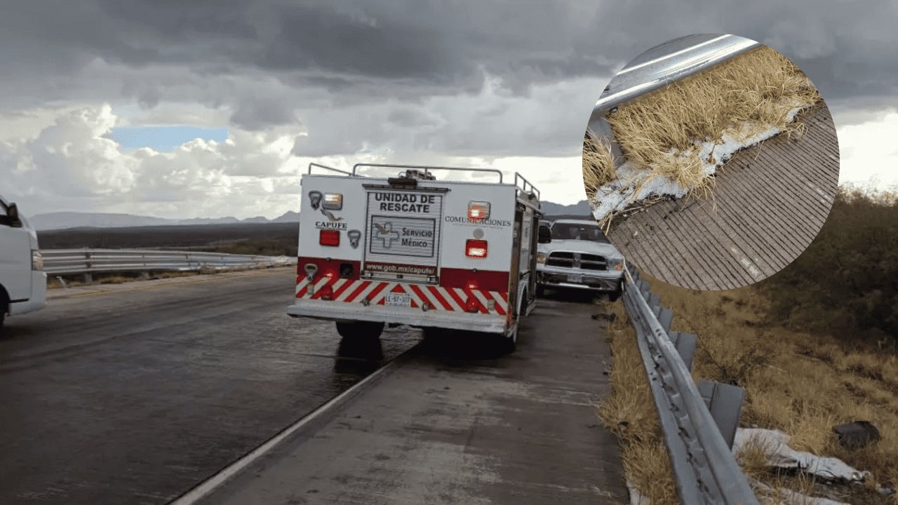 Alerta Protección Civil por cristalización de carretera Ímuris-Cananea