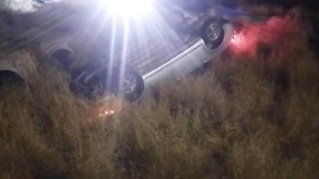 Aparatoso accidente en la carretera a Guaymas