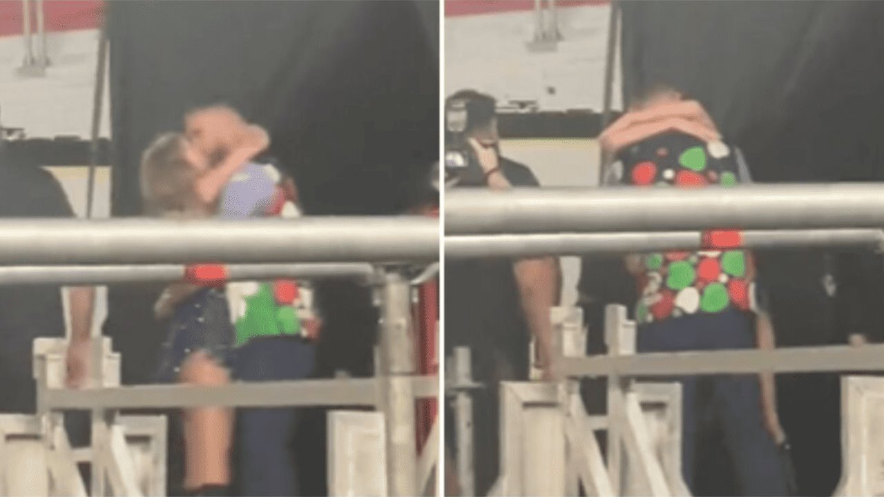 Intenso beso entre Taylor Swift y Travis Kelce causa furor en las redes 