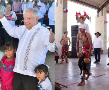 Yaquis celebran a AMLO su cumpleaños 70 en gira por Sonora