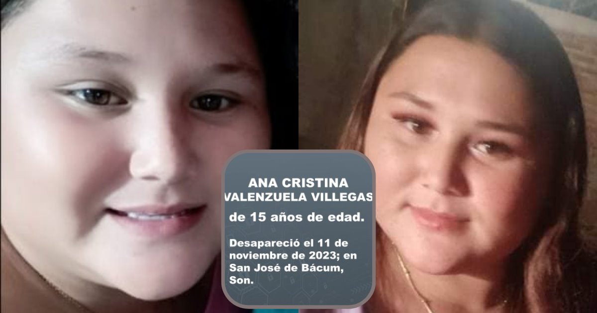Alerta Amber: buscan a Ana Cristina, desaparecida en San José de Bácum