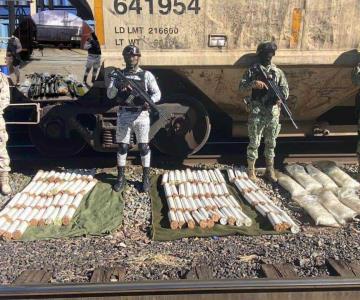 Aseguran 111.5 kg de metanfetamina en patio ferroviario de Nogales