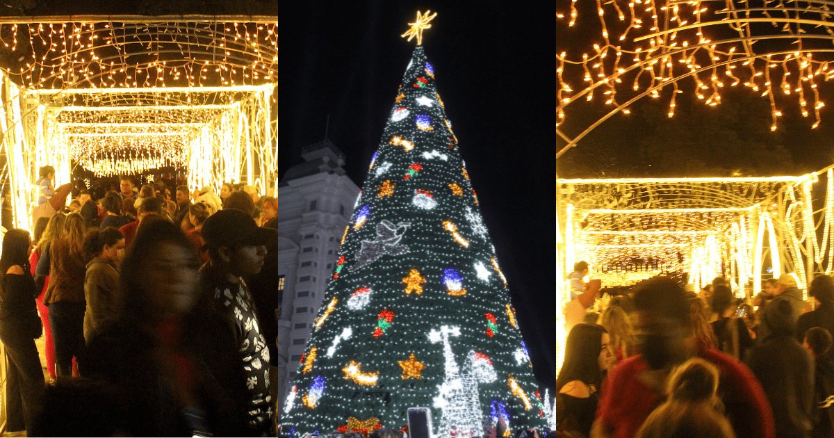 Inicia la navidad en Hermosillo con encendido del árbol en Plaza Zaragoza